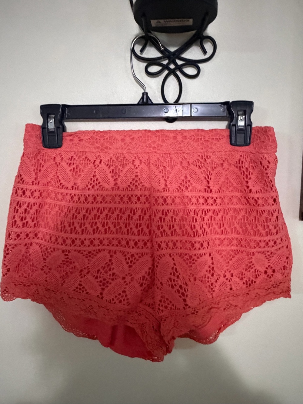 Hollister Coral Crochet Waist Shorts